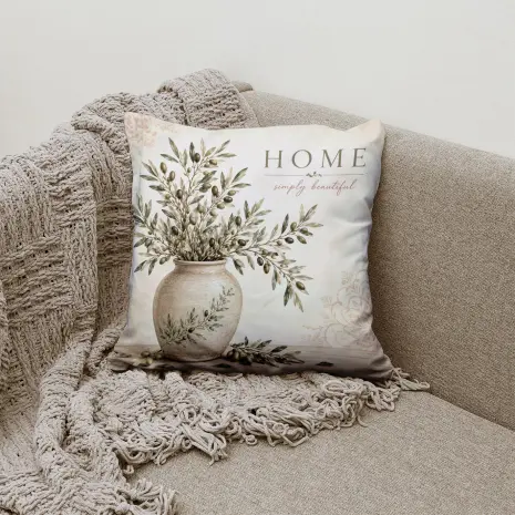Pernă decorativă – Vaz cu ramuri de măslin – 5621
