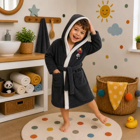 Halat pentru copii Sunny - Gri inchis - 3/4 ani - Halat pentru copii Sunny - Gri inchis - 3/4 ani