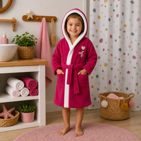 Halat pentru copii Sunny - Ciclama - 3/4 ani - Halat pentru copii Sunny - Ciclama - 3/4 ani