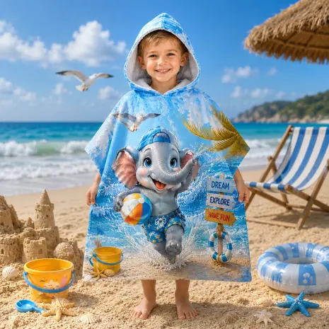 Poncho terry pentru copii - 5602