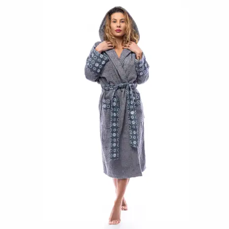 Halat Boucle MS imprimeu - Gri - dama - Halat Boucle MS imprimeu - Gri - dama