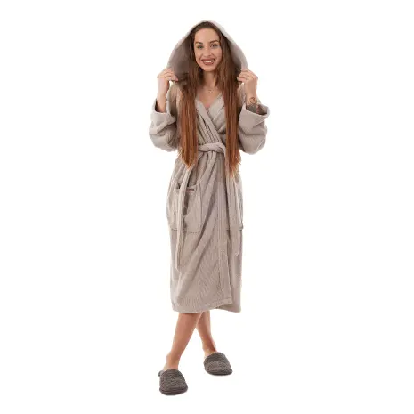 Halat de damă Robe Rips - Gri deschis - Halat de damă Robe Rips - Gri deschis