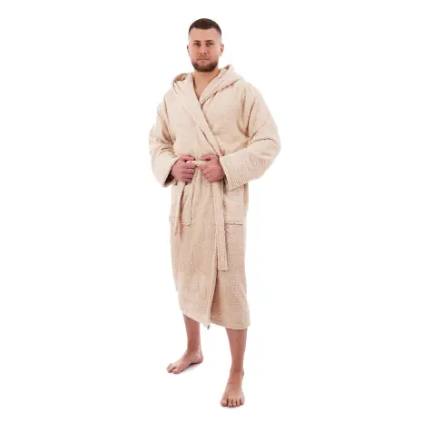 Halat JACQUARD – MS – Cappuccino – barbaţi - Halat JACQUARD – MS – Cappuccino – barbaţi