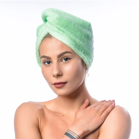 Turban de cap din prosop – verde - Turban de cap din prosop – verde
