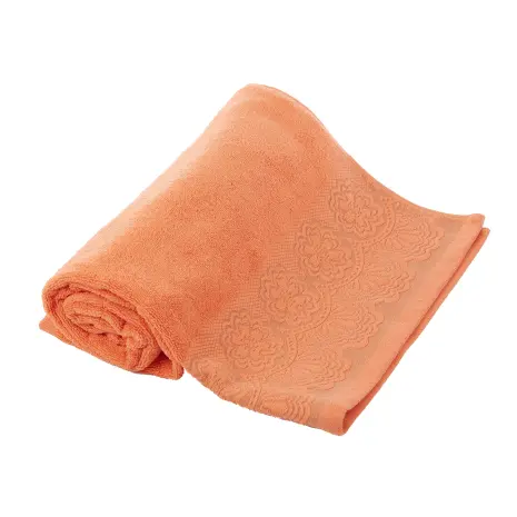 Prosop din microbumbac cu dantelă – Oranj - Prosop din microbumbac cu dantelă – Oranj