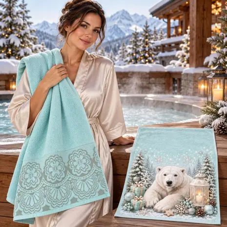 Set de prosoape de Crăciun „Magie polară“ - Set de prosoape de Crăciun „Magie polară“