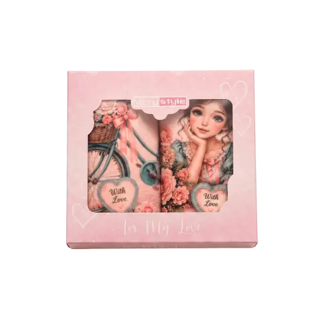 Colecția de prosoape din bumbac „Poveste romantică” – 30x50 cm, în cutie – 5635