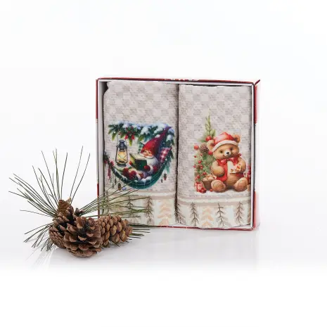 Set – 2 prosoape de baie imprimate – Cutie - 5372 - Set – 2 prosoape de baie imprimate – Cutie - 5372