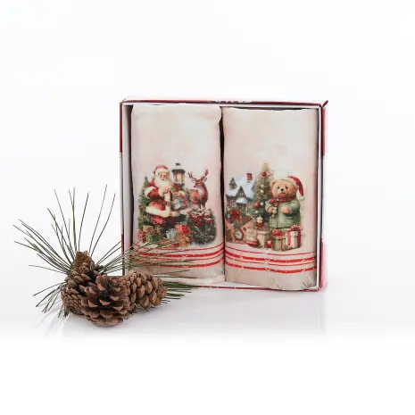 Set – 2 prosoape de baie imprimate – Cutie - 5375 - Set – 2 prosoape de baie imprimate – Cutie - 5375