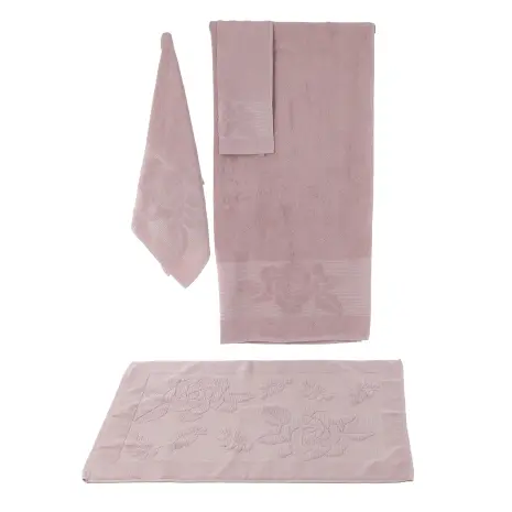Set 4 prosoape cu motiv Flori – Frasin - Set 4 prosoape cu motiv Flori – Frasin