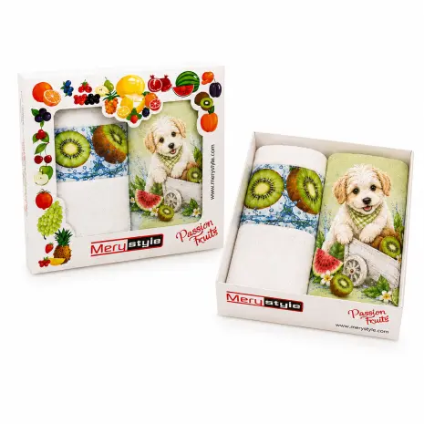 Set de prosoape „Passion Fruits” – Kiwi – 30x50 cm – 5640 - Set de prosoape „Passion Fruits” – Kiwi – 30x50 cm – 5640