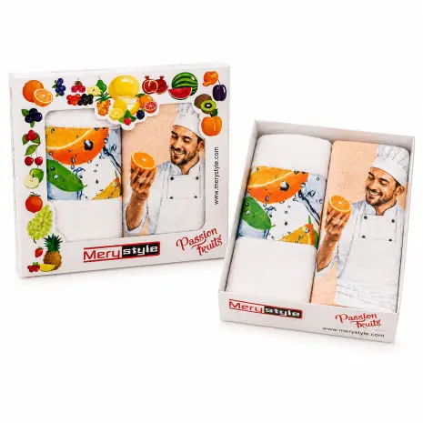 Set de prosoape „Passion Fruits” – Portocale – 30x50 cm – 5643 - Set de prosoape „Passion Fruits” – Portocale – 30x50 cm – 5643