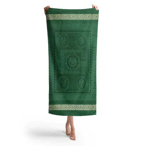 Prosop de plaja cu motiv – verde de unt - Prosop de plaja cu motiv – verde de unt