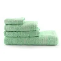 Set 4 prosoape cu motiv Flori - menta - 1048 | Set 4 prosoape cu motiv Flori - menta - 1048
