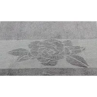 Set 4 prosoape cu motiv Flori – gri - 1055 | Set 4 prosoape cu motiv Flori – gri - 1055