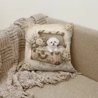 Pernă decorativă – Câine cu flori – 5629 - Pernă decorativă – Câine cu flori – 5629
