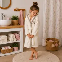 Halat pentru copii Sunny - crema - 7/8 ani - Halat pentru copii Sunny - crema - 7/8 ani