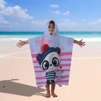 Poncho terry pentru copii - Panda - Poncho terry pentru copii - Panda