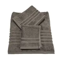 Prosop de baie uni 'VIVA', set de 3 bucăți - Gri inchis - Prosop de baie uni 'VIVA', set de 3 bucăți - Gri inchis