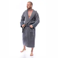 Halat Boucle MS imprimeu - Gri - barbaţi - 2519 | Halat Boucle MS imprimeu - Gri - barbaţi - 2519