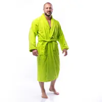 Halat Unicolor cu Guler-Esarfa-Verde - barbaţi - Halat Unicolor cu Guler-Esarfa-Verde - barbaţi