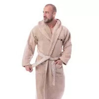 Halat Microbumbac - Capucino - barbaţi - 172 | Halat Microbumbac - Capucino - barbaţi - 172