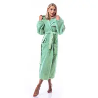 Halat Microbumbac - Verde deschis - dama - Halat Microbumbac - Verde deschis - dama