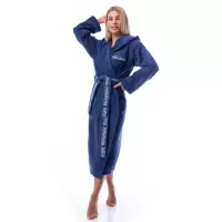 Halat Microbumbac - Albastru inchis - dama - 229 | Halat Microbumbac - Albastru inchis - dama - 229