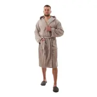Halat Rips – scurt – Gri deschis – bărbați - Halat Rips – scurt – Gri deschis – bărbați