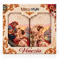 Set de prosoape imprimate 30×50 cm, în cutie cadou „Romanță italiană“ - 4485 | Set de prosoape imprimate 30×50 cm, în cutie cadou „Romanță italiană“ - 4485