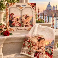Set de prosoape imprimate 30×50 cm, în cutie cadou „Romanță italiană“ - 4486 | Set de prosoape imprimate 30×50 cm, în cutie cadou „Romanță italiană“ - 4486