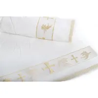Prosop pentru botez cu fire de aur țesute - 1756 | Prosop pentru botez cu fire de aur țesute - 1756