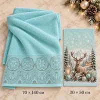 Set de prosoape de Crăciun „Stăpânul pădurii“ - 4435 | Set de prosoape de Crăciun „Stăpânul pădurii“ - 4435