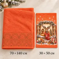 Set de prosoape de Crăciun „Oaspete de Crăciun“ - 4459 | Set de prosoape de Crăciun „Oaspete de Crăciun“ - 4459