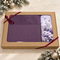 Set de prosoape de Crăciun „Strălucire violetă“ - 4450 | Set de prosoape de Crăciun „Strălucire violetă“ - 4450