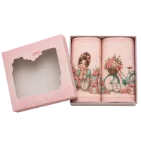 Colecția de prosoape din bumbac „Poveste romantică” – 30x50 cm, în cutie – 5635 - 4139 | Colecția de prosoape din bumbac „Poveste romantică” – 30x50 cm, în cutie – 5635 - 4139