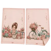 Colecția de prosoape din bumbac „Poveste romantică” – 30x50 cm, în cutie – 5635 - 4140 | Colecția de prosoape din bumbac „Poveste romantică” – 30x50 cm, în cutie – 5635 - 4140