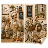 Set de prosoape din bumbac cu imprimeu, 30x50 cm, în cutie „Cafea” – 5617 - 4101 | Set de prosoape din bumbac cu imprimeu, 30x50 cm, în cutie „Cafea” – 5617 - 4101
