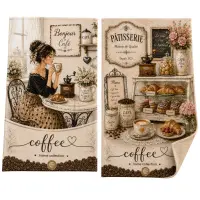 Set de prosoape din bumbac cu imprimeu, 30x50 cm, în cutie „Cafea” – 5618 - 4103 | Set de prosoape din bumbac cu imprimeu, 30x50 cm, în cutie „Cafea” – 5618 - 4103