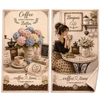 Set de prosoape din bumbac cu imprimeu, 30x50 cm, în cutie „Cafea” – 5620 - 4109 | Set de prosoape din bumbac cu imprimeu, 30x50 cm, în cutie „Cafea” – 5620 - 4109