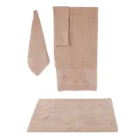 Set 4 prosoape cu motiv Flori – maro - Set 4 prosoape cu motiv Flori – maro
