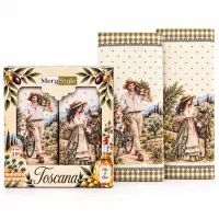 Set de prosoape din frotir imprimate, 30x50 cm, în cutie „Plimbare toscană” - 4272 | Set de prosoape din frotir imprimate, 30x50 cm, în cutie „Plimbare toscană” - 4272
