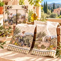Set de prosoape din frotir imprimate, 30x50 cm, în cutie „Paradis toscan” - 4265 | Set de prosoape din frotir imprimate, 30x50 cm, în cutie „Paradis toscan” - 4265