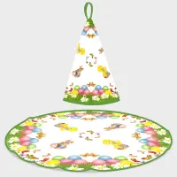 Prosop rotund din frotir cu motive de Paște - 5117 - Prosop rotund din frotir cu motive de Paște - 5117