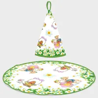 Prosop rotund din frotir cu motive de Paște - 5119 - Prosop rotund din frotir cu motive de Paște - 5119