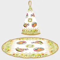 Prosop rotund din frotir cu motive de Paște - 5120 - Prosop rotund din frotir cu motive de Paște - 5120