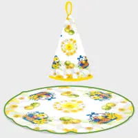 Prosop rotund din frotir cu motive de Paște - 5123 - Prosop rotund din frotir cu motive de Paște - 5123