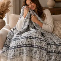 Pătură Merystyle „Armonie delicată“ - Albastru - 4081 | Pătură Merystyle „Armonie delicată“ - Albastru - 4081