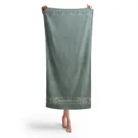 Prosop de plajă cu desen de bambus – verde chachi - Prosop de plajă cu desen de bambus – verde chachi