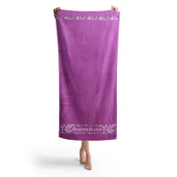 Prosop de plajă cu desen de bambus – zmeura - Prosop de plajă cu desen de bambus – zmeura